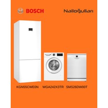 Bosch Beyaz Eşya SET(KGN55CWE0N-WGA242X3TR-SMS26DW00T)