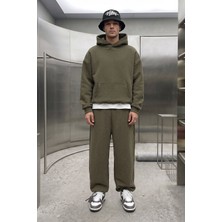 Gothamvibes Erkek Chill Lastikli Paça Haki Eşofman Altı