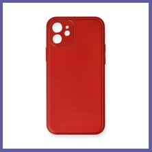 Nida iPhone 12 Mini Kılıf Coco Deri Silikon Kapak - Kırmızı Nıda
