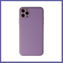 Nida iPhone 11 Pro Max Kılıf Coco Deri Silikon Kapak - Lila Nıda
