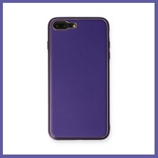 Nida iPhone 7 Plus Kılıf Coco Deri Silikon Kapak - Mor Nıda