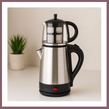 Bezos Elektrikli Cam Demlikli Çay Seti 1.7l+0.7l 1600W Bzss