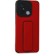 Toyigoo Xiaomi Redmi 12C Kılıf Mega Standlı Silikon - Kırmızı