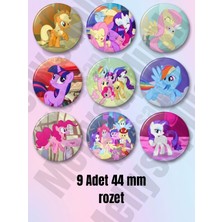 Mellysaplush My Little Pony Rozet Seti 9 Adet 44 mm Rozet Çanta Süsü Aksesuar