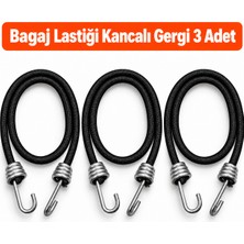 Bagaj Lastiği Siyah Renk Kancalı Gergi 3 Adet - 90 cm