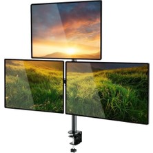 Ergoflex EF53 Steel Design 2-8 kg Üç Ekran Montaj Asansörlü 13-27INCH Monitör Standı
