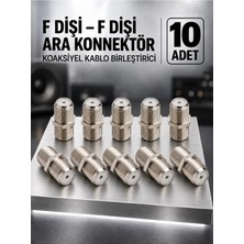 10 Adet F Dişi Dişi Konnektör Uydu Anten Koaksiyel Kablo Birleştirici Ara Adaptör