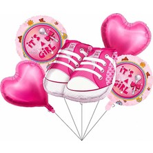 Orca Süs Bebek Hoş Geldin Seti 5'li Folyo Balon Patik Figürlü, It's A Boy,  It's A Girl Figürlü Folyo Balon