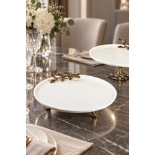 May Home Porselen Antik Kuş Sunumluk Tabak 3 Ayak