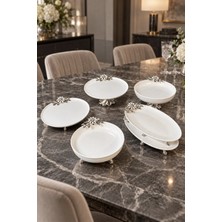 May Home 6 Parça Papatya Gümüş Sunumluk Servis Seti