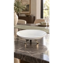 May Home Metal Ayaklı Porselen Sunumluk Kasesi & Salata Meze Meyve Servisliği