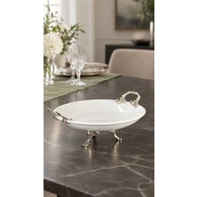May Home Ayaklı Kulplu Porselen Sunum Kasesi & Salata Meze Ikramlık Servislik Kase