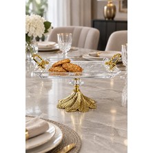 May Home Madlen Kulplu Ayaklı Sunumluk Tabak Ikramlık Tepsi