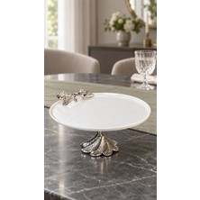 May Home Ayaklı Porselen Firuze Sunum Tabağı