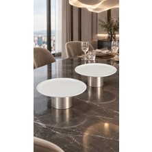 May Home Metal Ayaklı Porselen Sunum Tabağı Seti & Lüks Kek Pasta Servis Standı