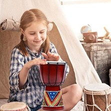 Rafta El Yapımı Renkli Afrika Djembe Davul, 30CM Çocuk Boyutu