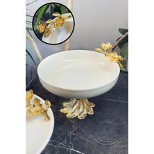 May Home Firuze Metal Ayaklı Porselen Kase &salata Meze Sunumluğu