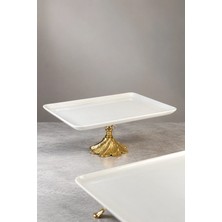 May Home Porselen Metal Ayaklı Dikdörtgen Sunumluk Tabak