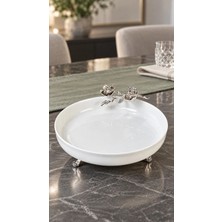 May Home Ayaklı Porselen Salata Meze Kasesi & Firuze Sunumluk