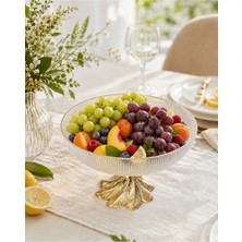 May Home Gold Detaylı Ayaklı Sunumluk Kase & Salata Meyve Sunum Kasesi
