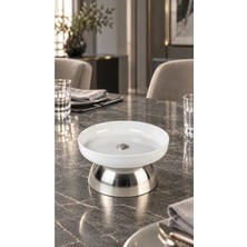 May Home Metal Lüks Ayak Porselen Sunum Servis Kasesi