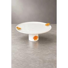 May Home Lalezar Porselen Ayaklı Sunumluk Tabak & Kek Pasta Kurabiye Sunumluğu (27 Cm)