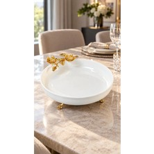 May Home Ayaklı Porselen Salata Meze Kasesi & Firuze Sunumluk