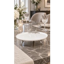 May Home Ayaklı Porselen Sunum Servis Tabağı G.k