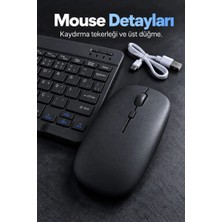 Bluetooth Klavye Mouse Seti Türkçe Tuş Dizilimli Beyaz