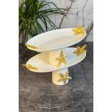 May Home Deniz Yıldızı Porselen Servis Sunum Seti Oval