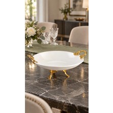 May Home Ayaklı Kulplu Porselen Sunum Kasesi & Salata Meze Ikramlık Servislik Kase
