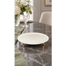 May Home Porselen Ayaklı Sunum Servis Tabağı (Büyük Boy 32 Cm)