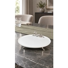 May Home Ayaklı Porselen Sunum Tabağı & Firuze Mezelik Servislik