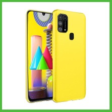 Bezos Samsung Galaxy M31 Kılıf Nano Içi Kadife Silikon - Sarı Arz