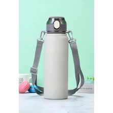 Rafta 304 L Çelik Gri 800 ml Askılı ve Pipetli Matara Suluk CIN411GR-8