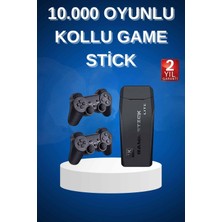 A-Luxe Çift Kollu 2.4g Kablosuz Retro 4K Game Stick 3500 Oyun Atari Hd Görüntü Kalitesi