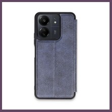 Bezos Redmi 13C Uyumlu Kılıf Flip Cover - Lacivert Bhs