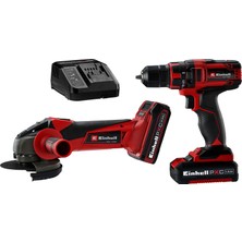 Einhell Akülü Alet Set TC-TK 18 Li Set 4257238 | PXC | 18 V | TC-CD 18/35 Li Akülü Vidalama | TC-AG 18/115 Li Avuç Taşlama Makinesi | 1.5 Ah akü | 3.0 Ah akü