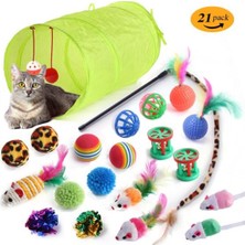 Str Store Kedi Tünelli Oltalı Kedi Oyuncak Seti 21 Parça
