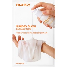 Frankly Sunday Glow Radiance, %5 Niacinamide ve Glutathion Içeren Aydınlatıcı Kağıt Maske