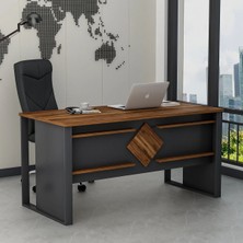 Prestij Ofis Masası Antrasit Kemençe, Modern ve Şık Çalışma Masası (Sandalye Dahil Değildir)