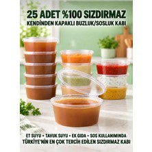 Nakkaşe Sosluk Sızdırmaz (25) Adet 120 ml Mini Saklama Kabı Et Suyu , Kemik Suyu , Buzluk ve Sos Kabı