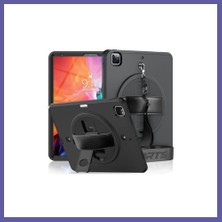 Nida iPad Pro 12.9 (2021) Kılıf Strap-C Otterbox Tablet Kapak - Siyah Nıda