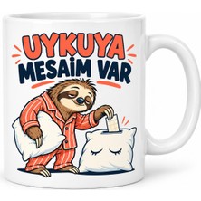 Defne Store Uykuya Mesai Tasarımlı Porselen Kupa - Model 710 Dfnbez
