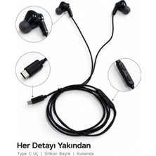 Argesco Mühendislik Silikon Uçlu Type C Kulaklık Dahili Mikrofon ve Kablo Üzeri Kumanda