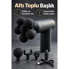Sungur's Store Masaj Tabancası 5 Değiştirilebilir Başlıklı Şarjlı Siyah Masaj Aleti