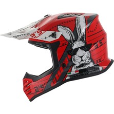 Sway 618 Bunny Gloss Red White Çocuk Kaskı