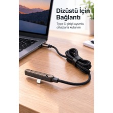 Sungur's Store Örgü Şarj Kablosu Entegre Katlanabilir Telefon Destekli