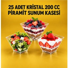 Nakkaşe Tatlı Kasesi (25ADET) 200CC Kübik Piramit Kase Kapaksız Magnolya ,puding,meze,salata Sunum Kabı.