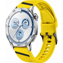 Sneezy Huawei Watch Gt 5 46MM Uyumlu Slash Örgü Desenli Sportif Silikon Saat Kordonu